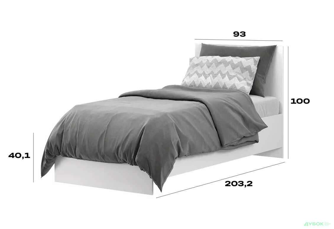 Зображення 9 - Ліжко Art In Head Light / Лайт 90х200 см, білий діамант