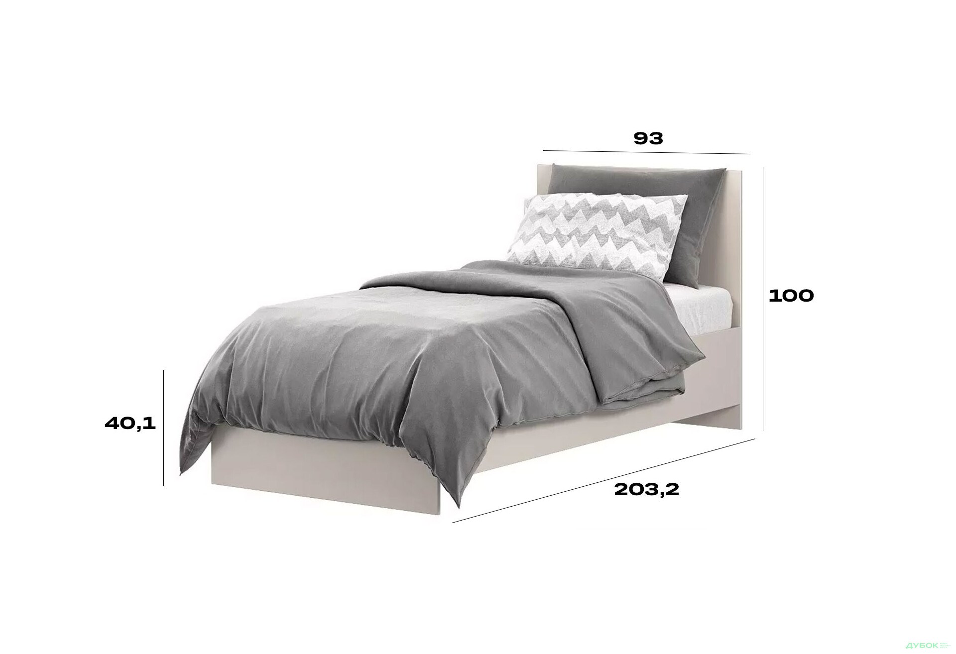 Зображення 9 - Ліжко Art In Head Light / Лайт 90х200 см, кашемір