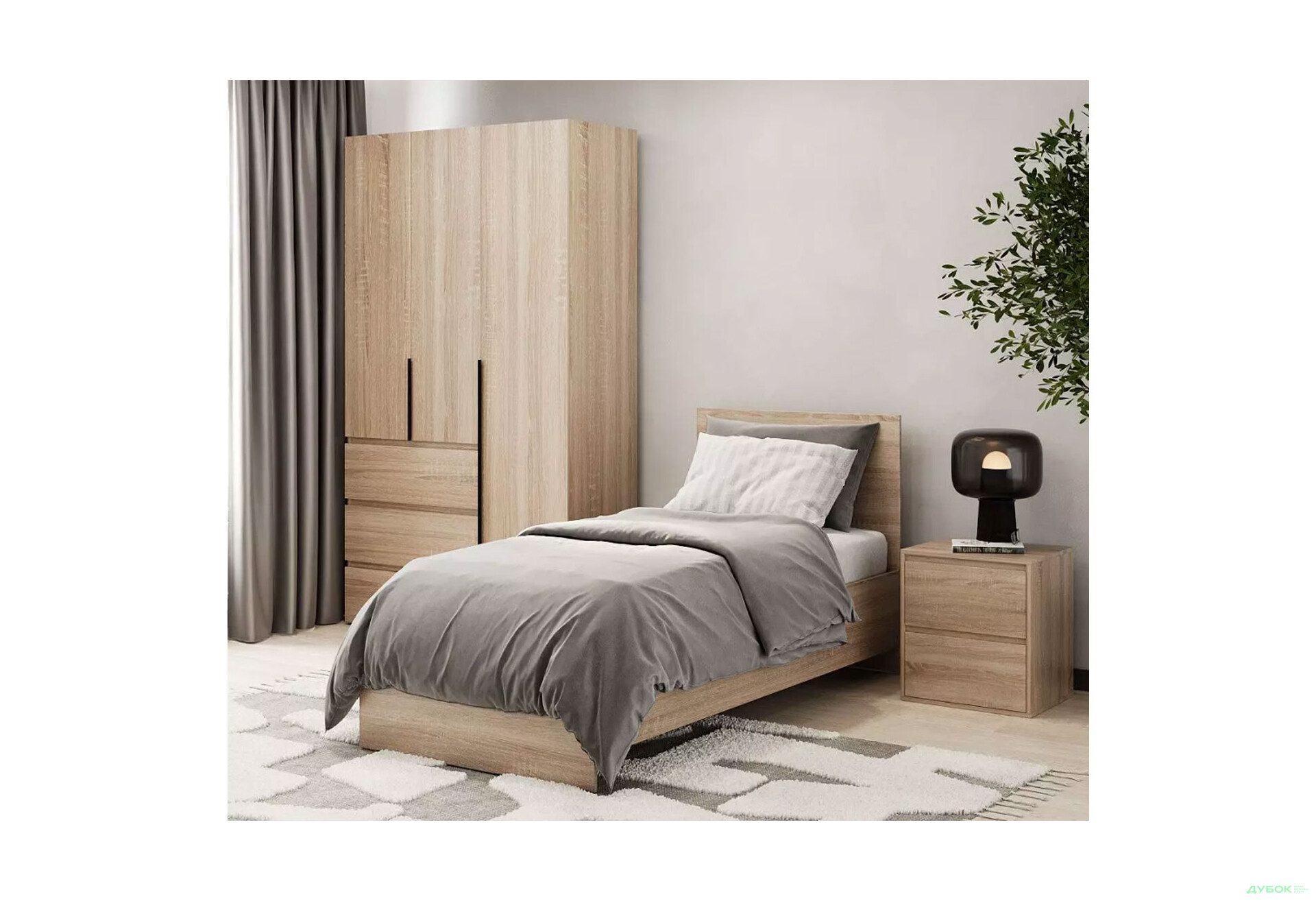 Зображення 2 - Ліжко Art In Head Light / Лайт 90х200 см, дуб сонома