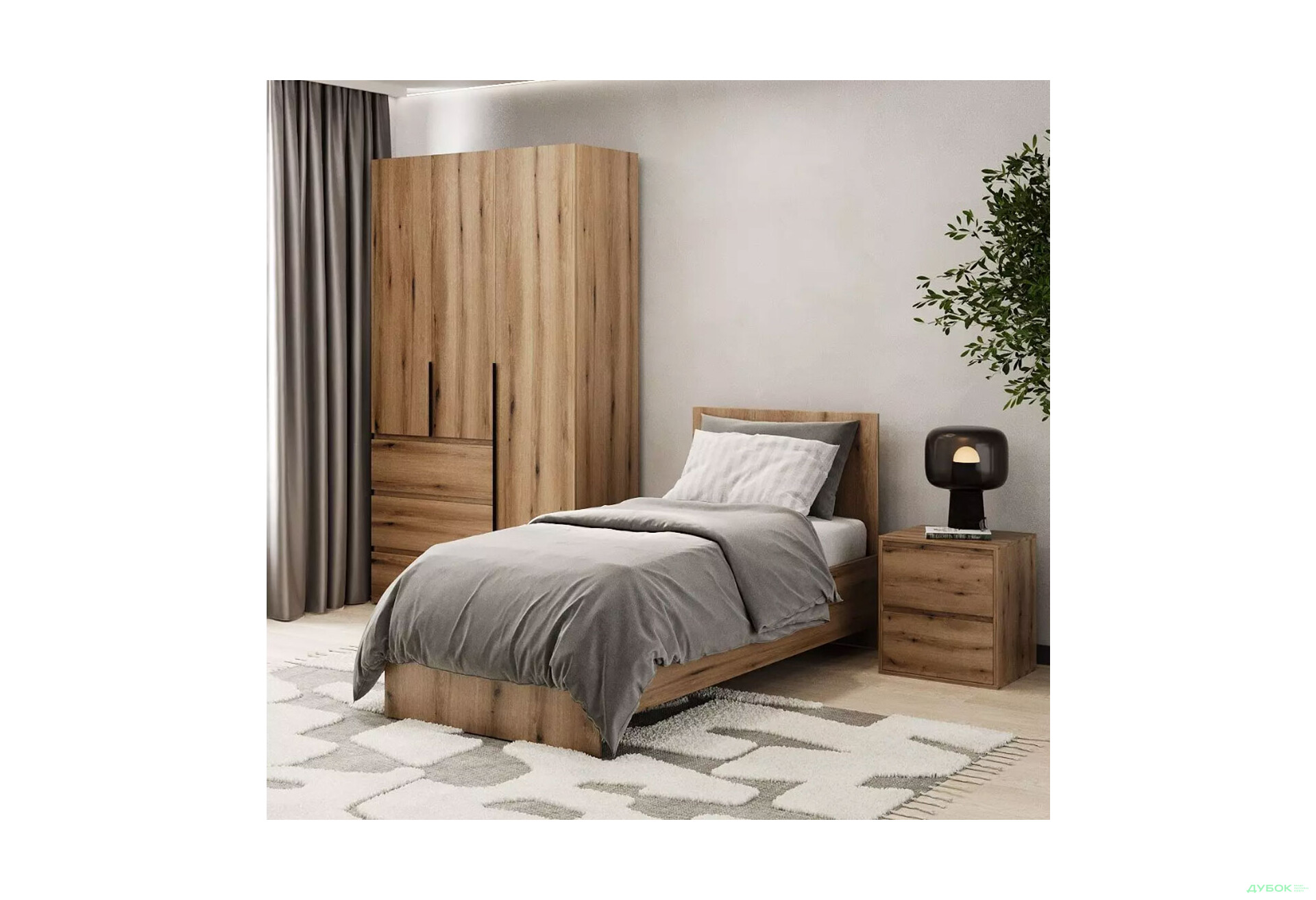 Зображення 2 - Ліжко Art In Head Light / Лайт 90х200 см, дуб евок