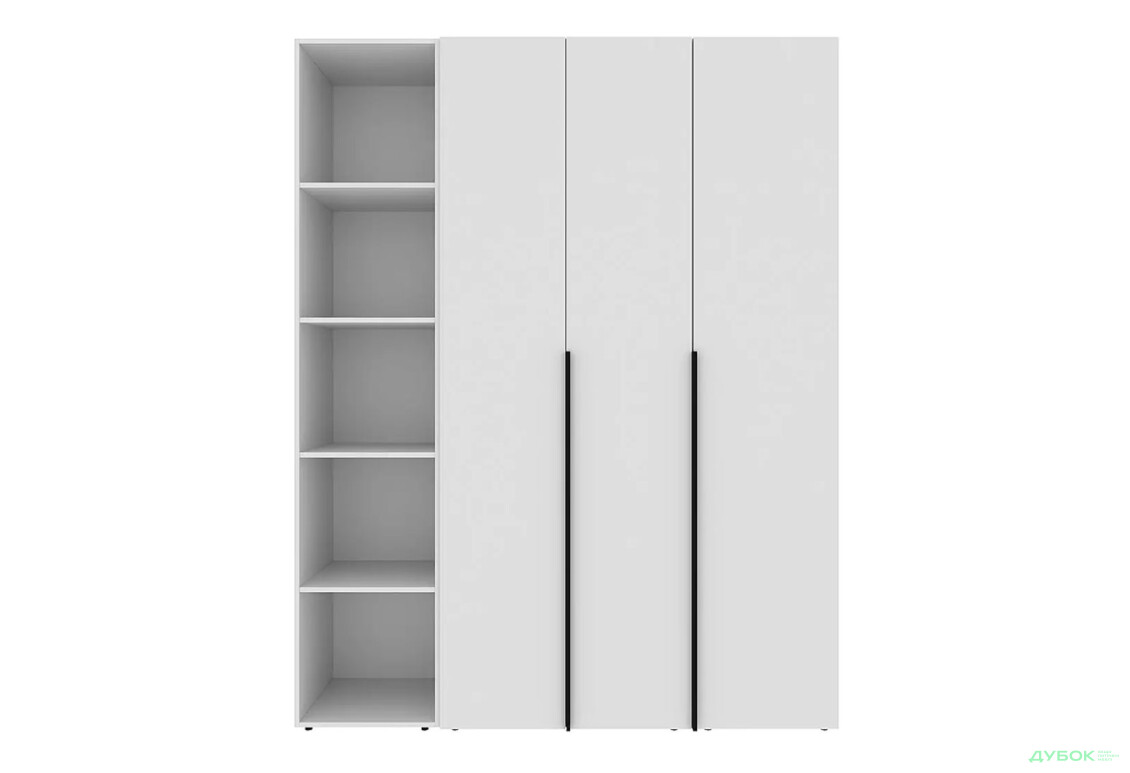 Зображення 6 - Шафа Art In Head Light / Лайт 3-дверна зі стелажем 160 см, білий діамант