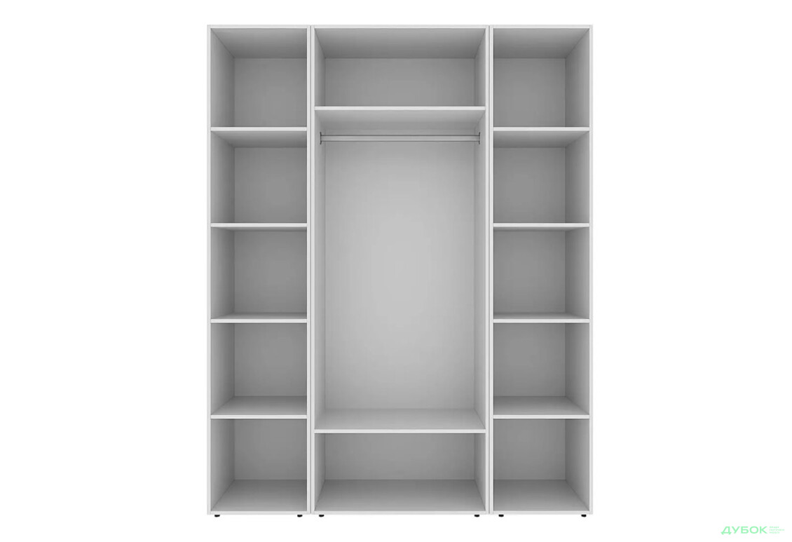 Зображення 7 - Шафа Art In Head Light / Лайт 3-дверна зі стелажем 160 см, білий діамант