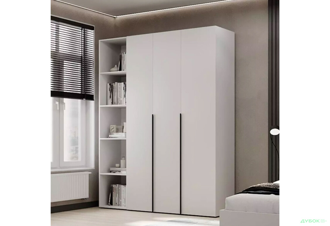 Зображення 4 - Шафа Art In Head Light / Лайт 3-дверна зі стелажем 160 см, білий діамант