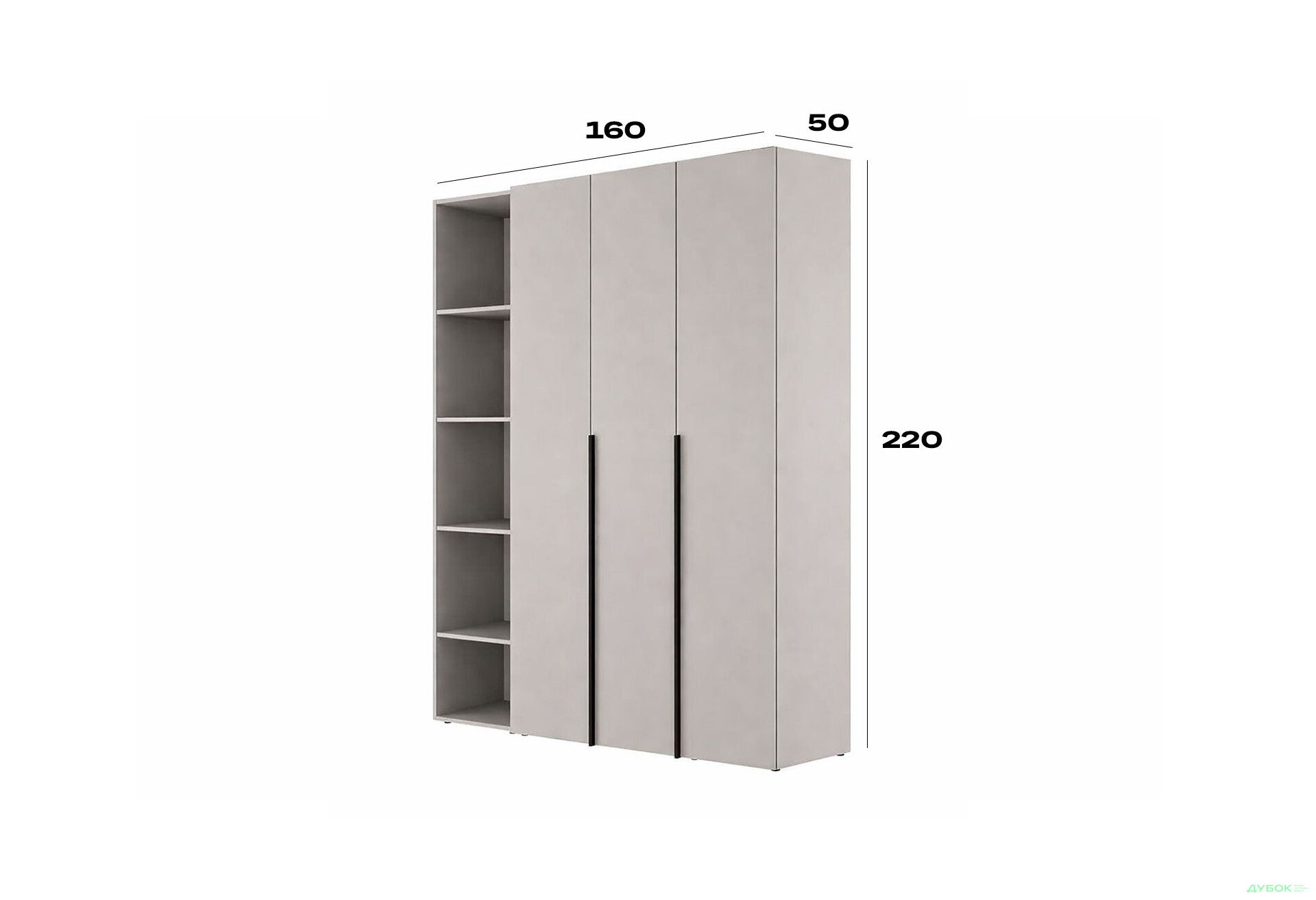 Изображение 7 - Шкаф Art In Head Light / Лайт 3-дверный со стеллажем 160 см, кашемир