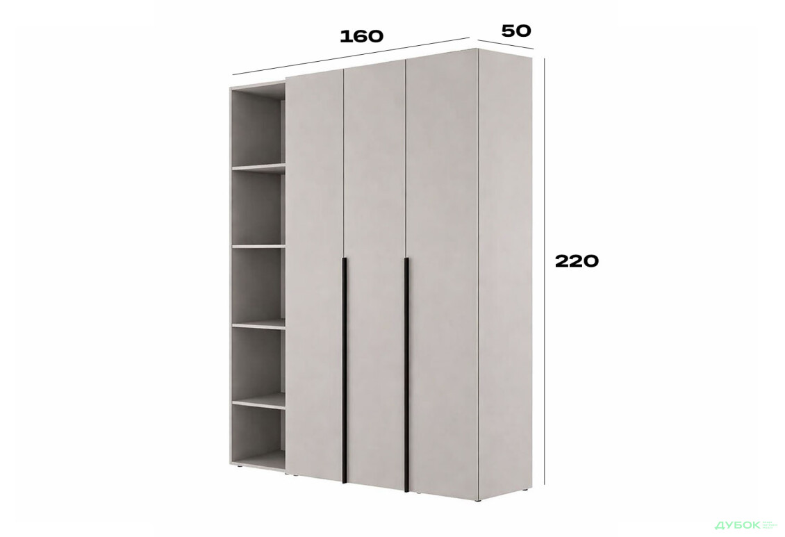 Изображение 7 - Шкаф Art In Head Light / Лайт 3-дверный со стеллажем 160 см, кашемир