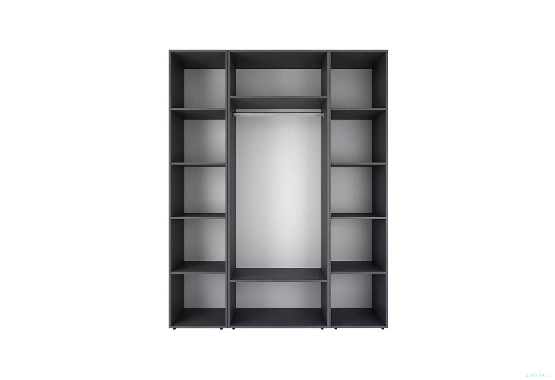 Зображення 7 - Шафа Art In Head Light / Лайт 3-дверна зі стелажем 160 см, графіт