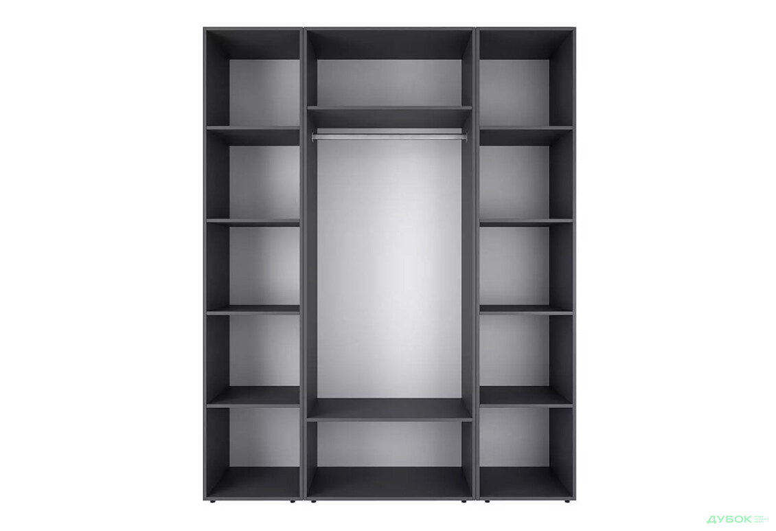 Зображення 7 - Шафа Art In Head Light / Лайт 3-дверна зі стелажем 160 см, графіт