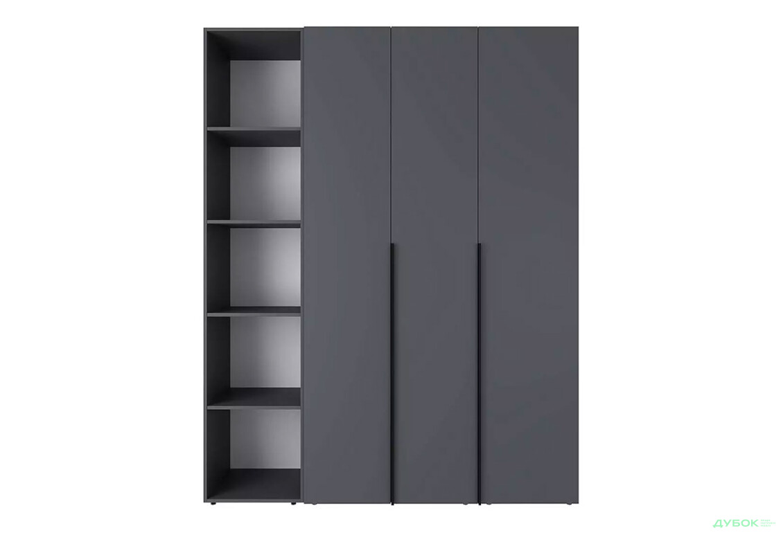 Зображення 6 - Шафа Art In Head Light / Лайт 3-дверна зі стелажем 160 см, графіт