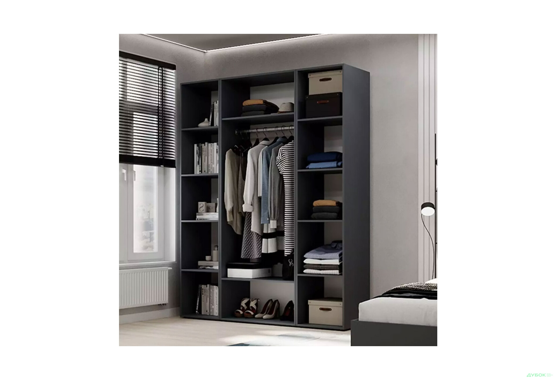 Зображення 5 - Шафа Art In Head Light / Лайт 3-дверна зі стелажем 160 см, графіт