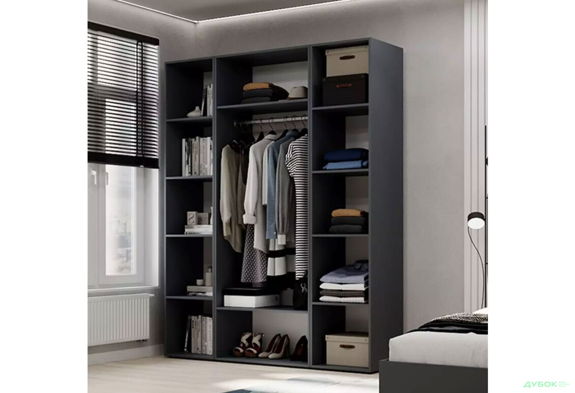 Зображення 5 - Шафа Art In Head Light / Лайт 3-дверна зі стелажем 160 см, графіт