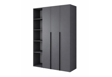 Шкаф Art In Head Light / Лайт 3-дверный со стеллажем 160 см, графит