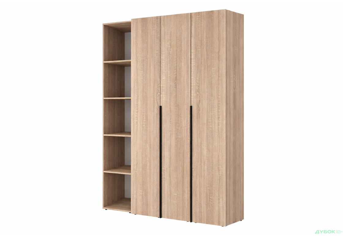 Шкаф Art In Head Light / Лайт 3-дверный со стеллажем 160 см, дуб сонома