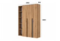 Зображення 6 - Шафа Art In Head Light / Лайт 3-дверна зі стелажем 160 см, дуб евок