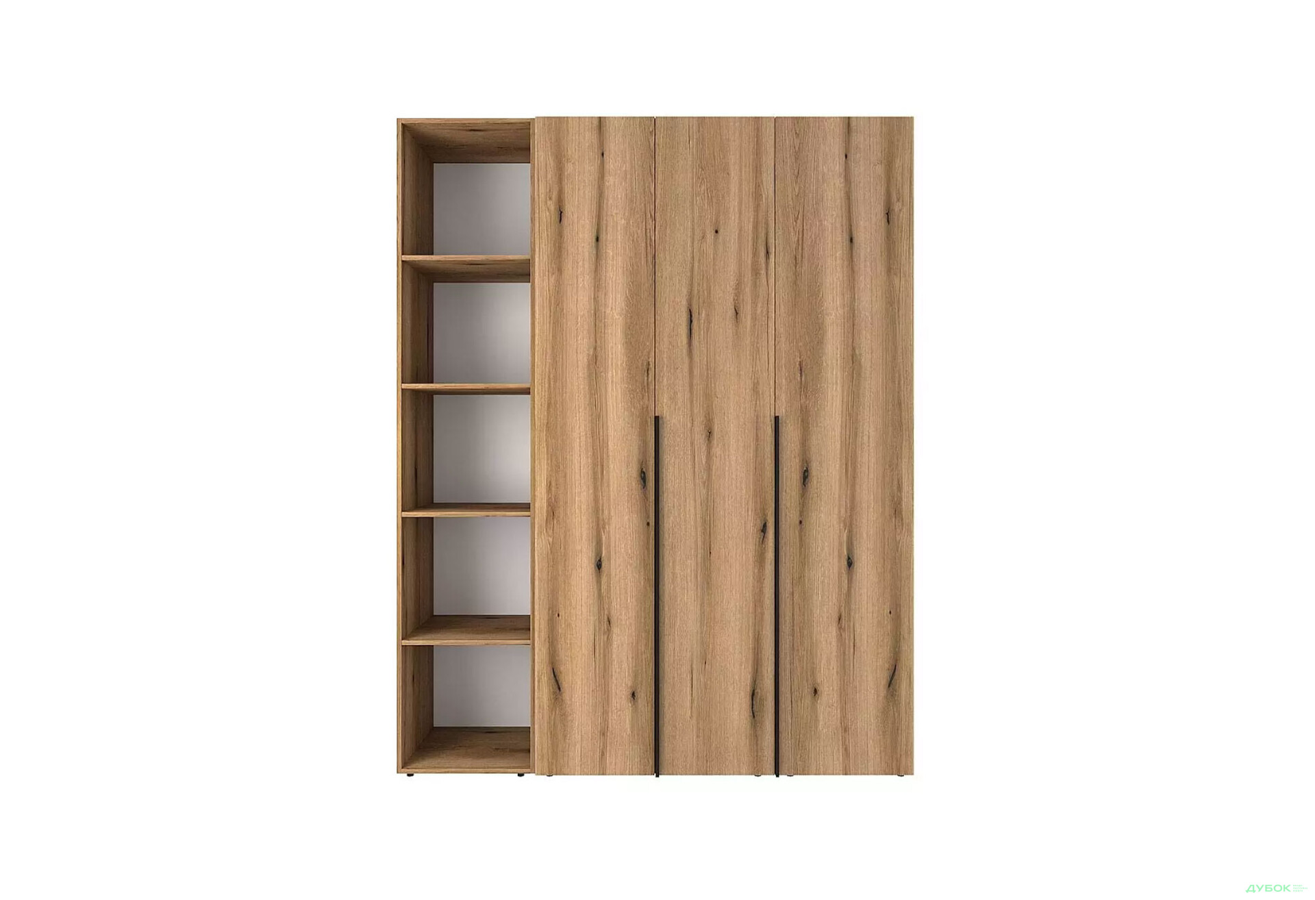 Зображення 4 - Шафа Art In Head Light / Лайт 3-дверна зі стелажем 160 см, дуб евок