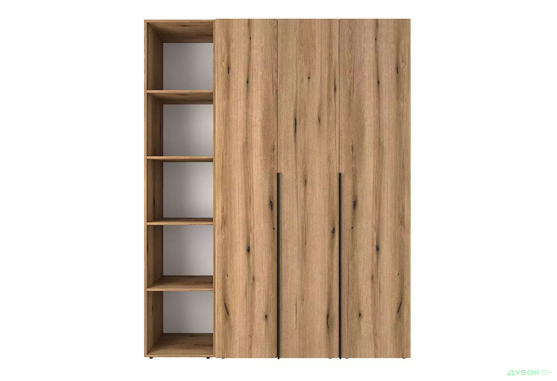 Зображення 4 - Шафа Art In Head Light / Лайт 3-дверна зі стелажем 160 см, дуб евок