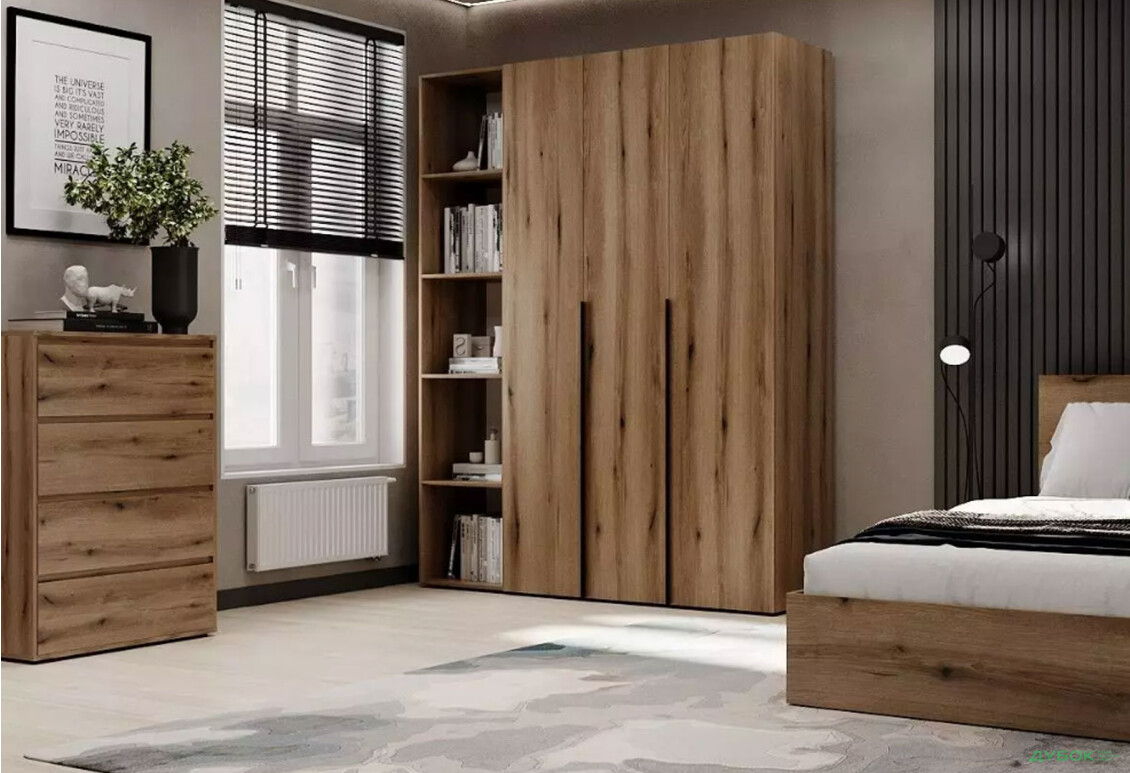 Зображення 2 - Шафа Art In Head Light / Лайт 3-дверна зі стелажем 160 см, дуб евок