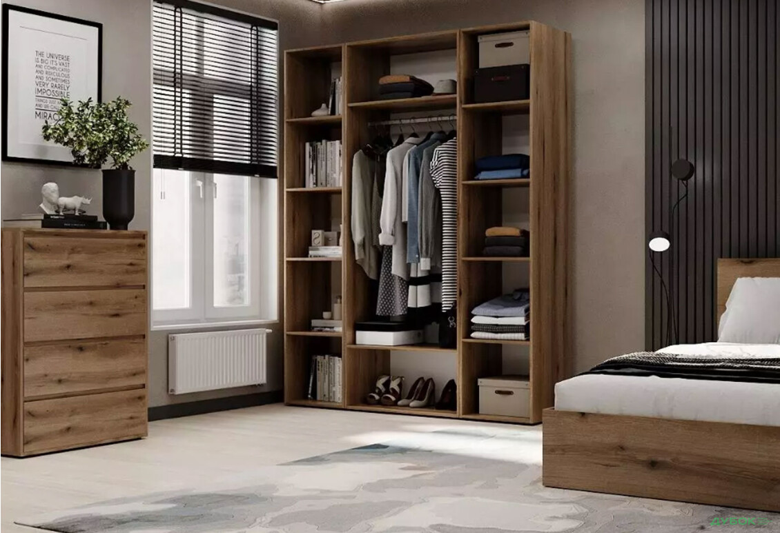 Зображення 3 - Шафа Art In Head Light / Лайт 3-дверна зі стелажем 160 см, дуб евок