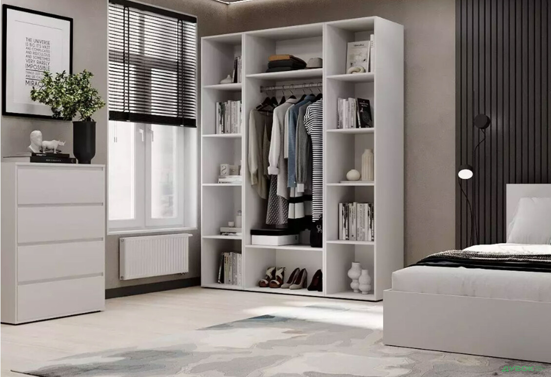 Зображення 3 - Шафа Art In Head Light / Лайт 2-дверна з 2-ма стелажами 160 см, білий діамант