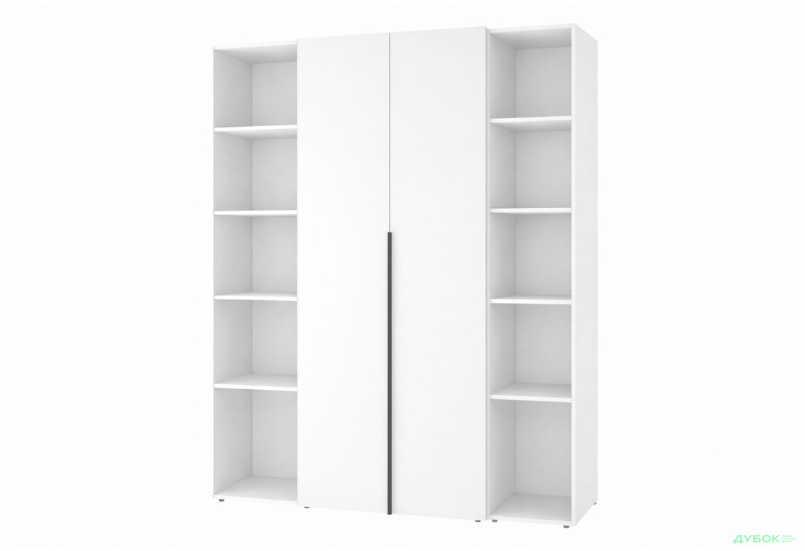 Шафа Art In Head Light / Лайт 2-дверна з 2-ма стелажами 160 см, білий діамант