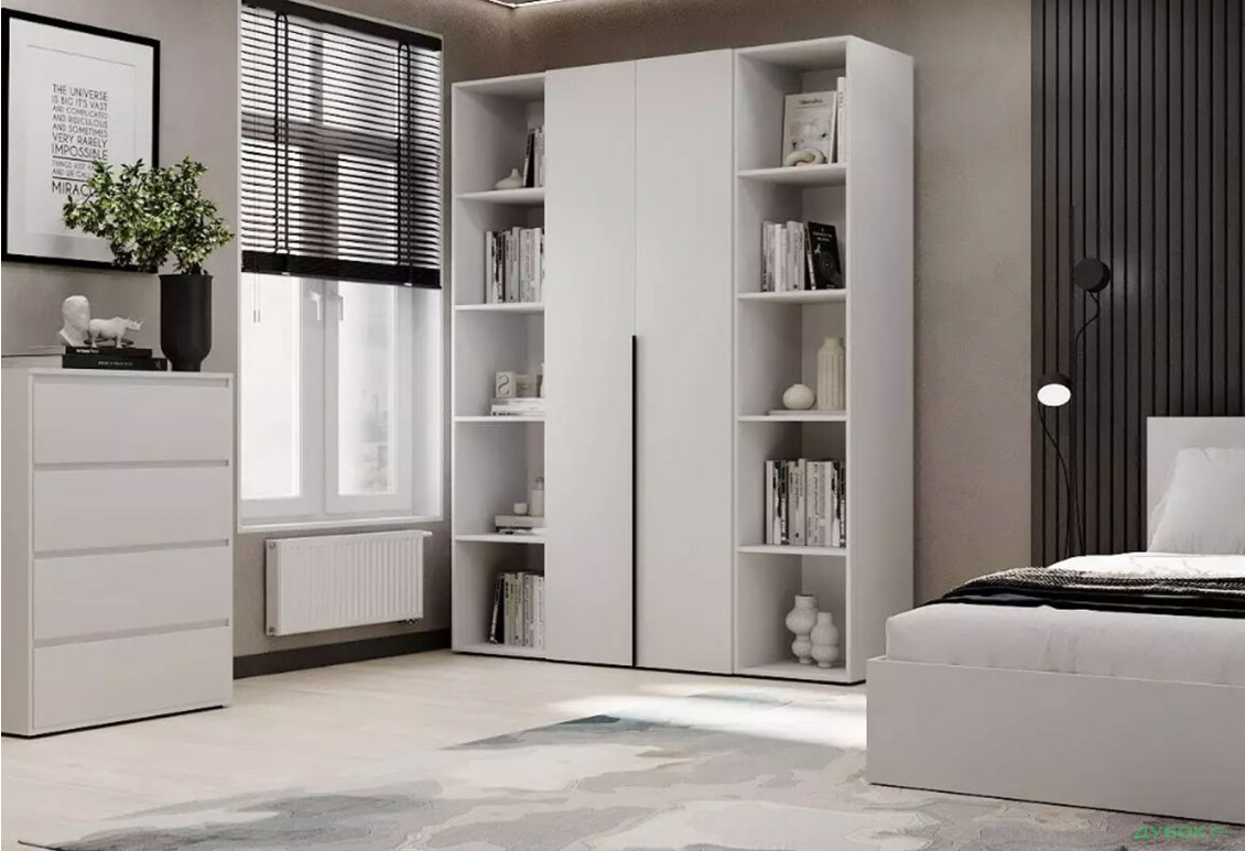 Зображення 2 - Шафа Art In Head Light / Лайт 2-дверна з 2-ма стелажами 160 см, білий діамант