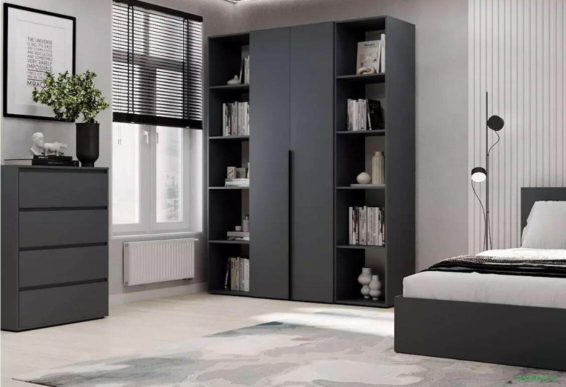 Изображение 2 - Шкаф Art In Head Light / Лайт 2-дверный с 2-мя стеллажами 160 см, графит