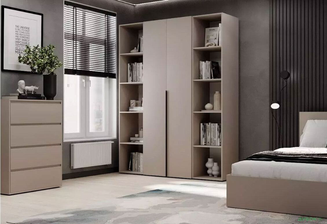 Зображення 2 - Шафа Art In Head Light / Лайт 2-дверна з 2-ма стелажами 160 см, кашемір