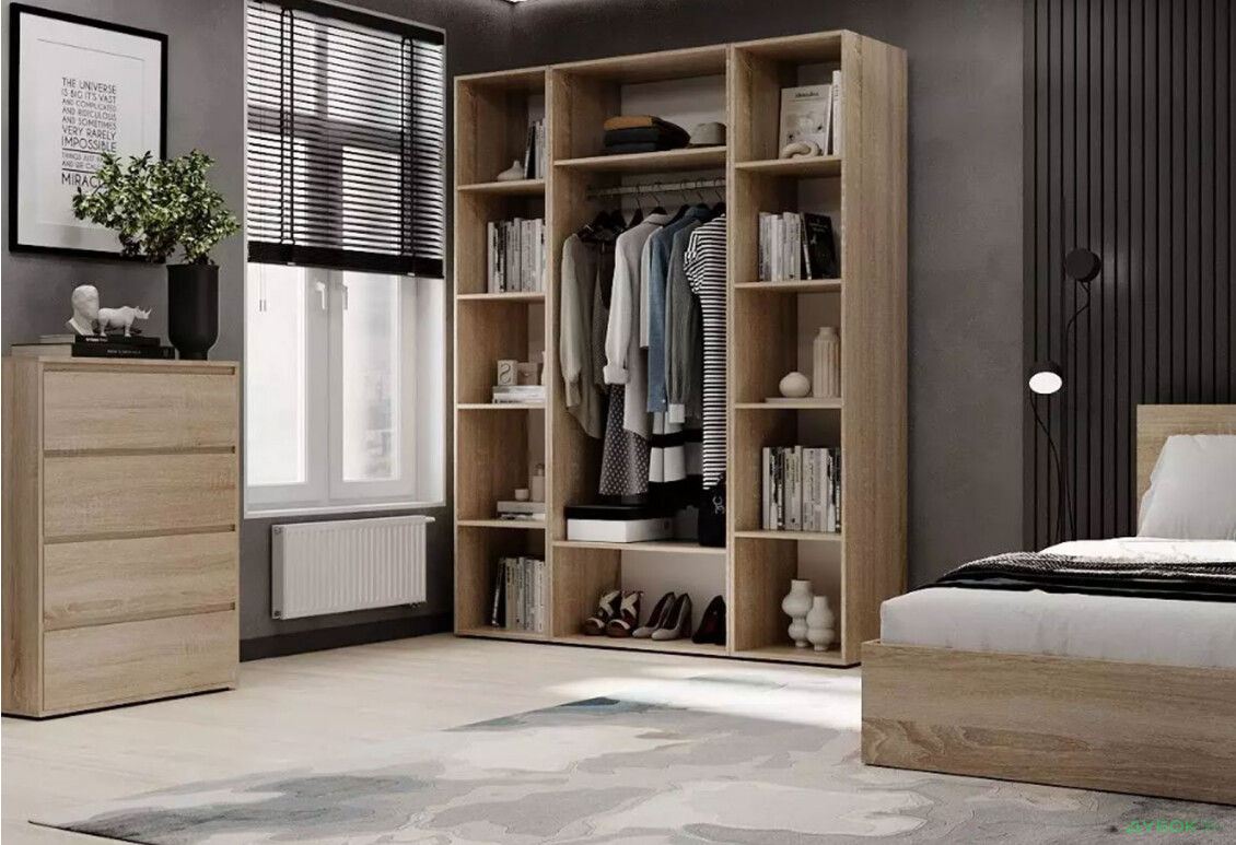 Изображение 3 - Шкаф Art In Head Light / Лайт 2-дверный с 2-мя стеллажами 160 см, дуб сонома