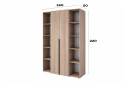 Изображение 6 - Шкаф Art In Head Light / Лайт 2-дверный с 2-мя стеллажами 160 см, дуб сонома