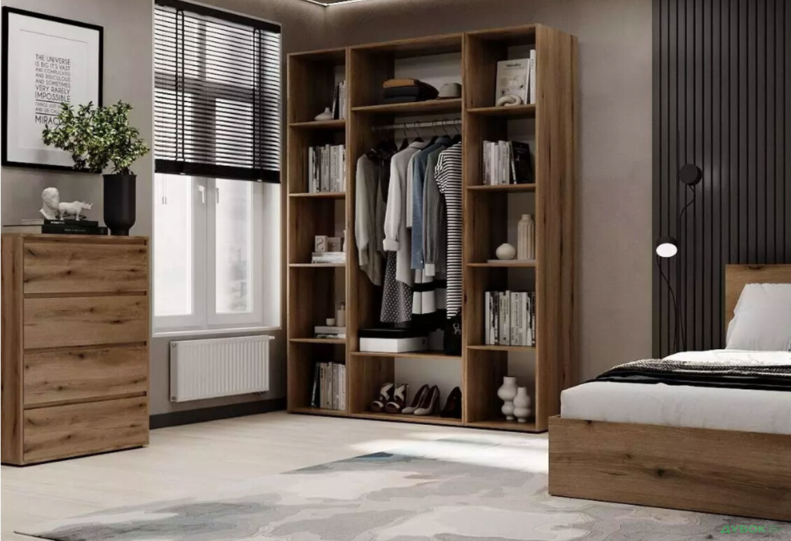 Изображение 3 - Шкаф Art In Head Light / Лайт 2-дверный с 2-мя стеллажами 160 см, дуб эвок