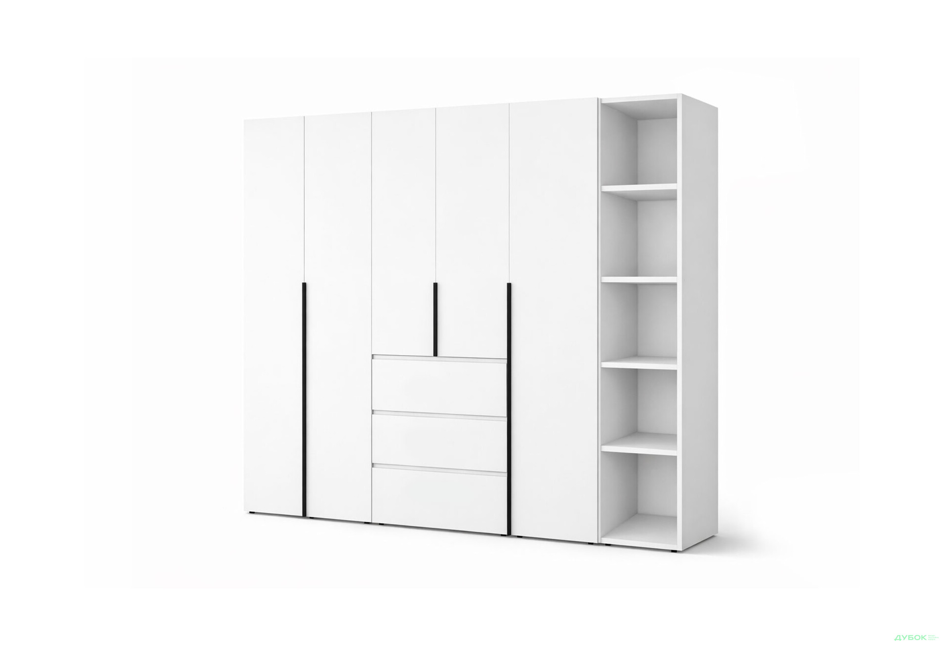 Зображення 1 - Шафа Art In Head Light / Лайт 5-дверна з 3-ма шухлядами і стелажем 240 см, білий діамант