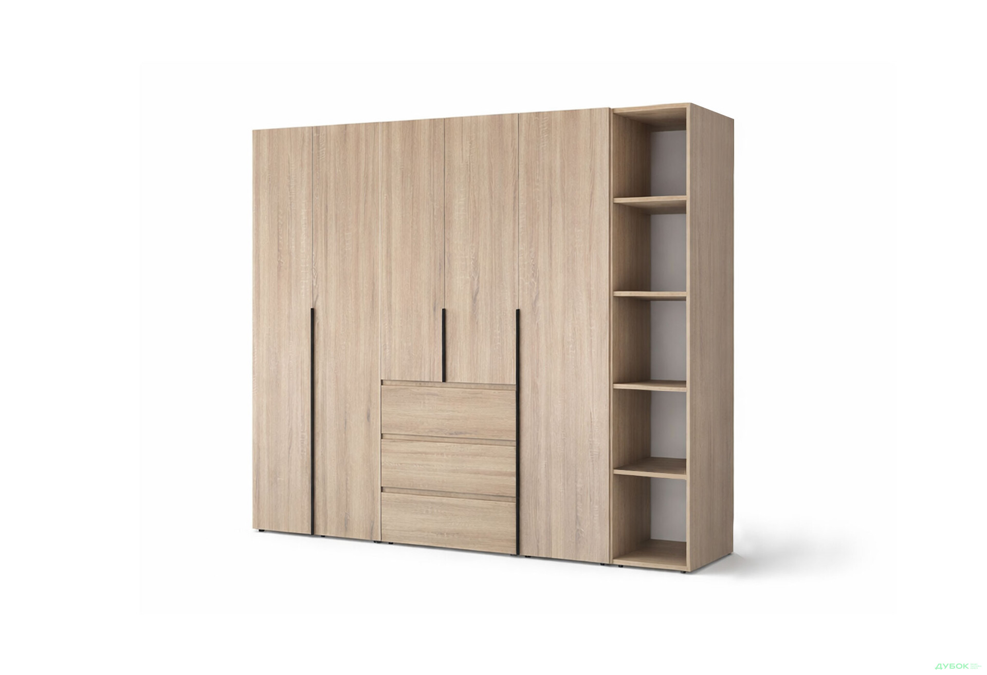 Зображення 1 - Шафа Art In Head Light / Лайт 5-дверна з 3-ма шухлядами і стелажем 240 см, дуб сонома