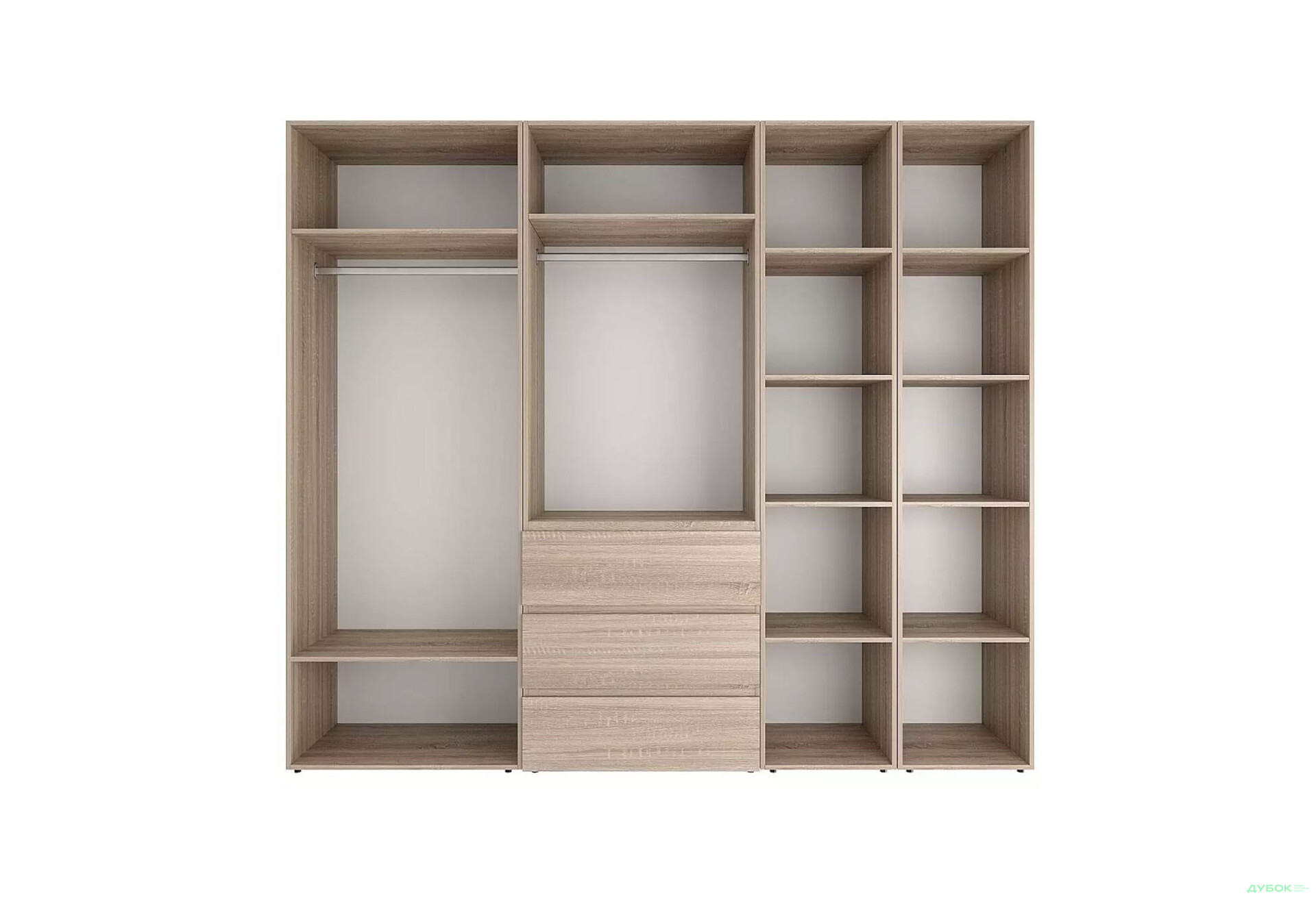 Зображення 5 - Шафа Art In Head Light / Лайт 5-дверна з 3-ма шухлядами і стелажем 240 см, дуб сонома