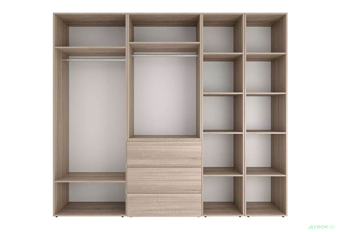 Зображення 5 - Шафа Art In Head Light / Лайт 5-дверна з 3-ма шухлядами і стелажем 240 см, дуб сонома