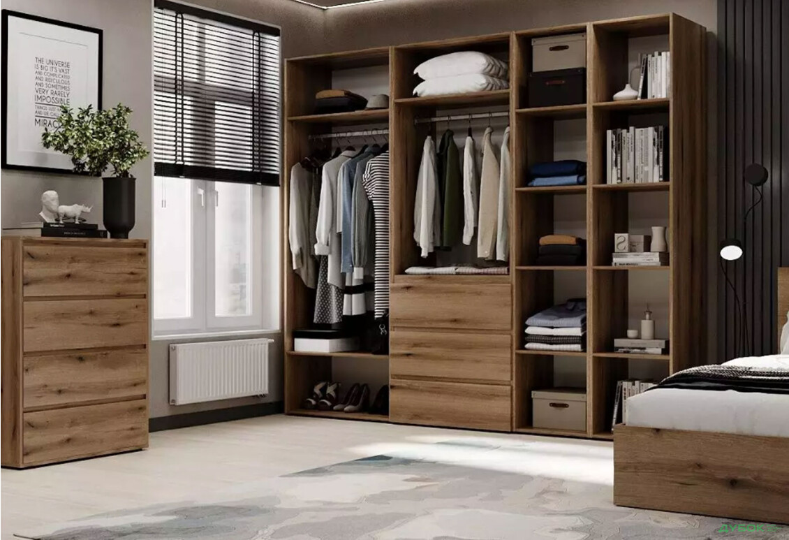 Зображення 3 - Шафа Art In Head Light / Лайт 5-дверна з 3-ма шухлядами і стелажем 240 см, дуб евок