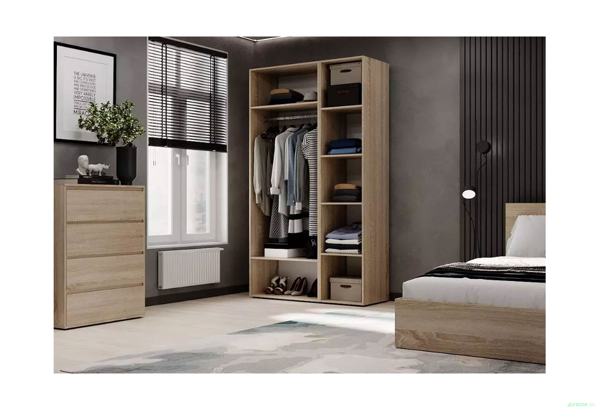 Зображення 3 - Шафа Art In Head Light / Лайт 3-дверна 120 см, дуб сонома