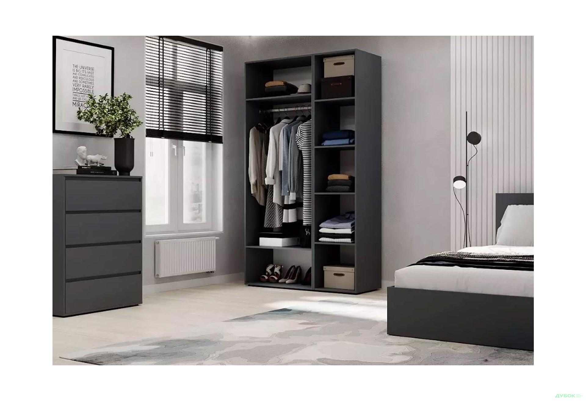 Зображення 3 - Шафа Art In Head Light / Лайт 3-дверна 120 см, графіт