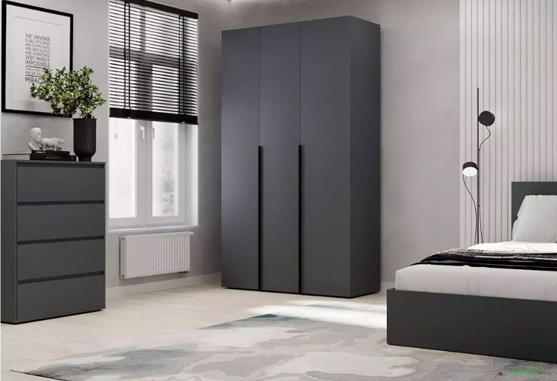 Зображення 2 - Шафа Art In Head Light / Лайт 3-дверна 120 см, графіт