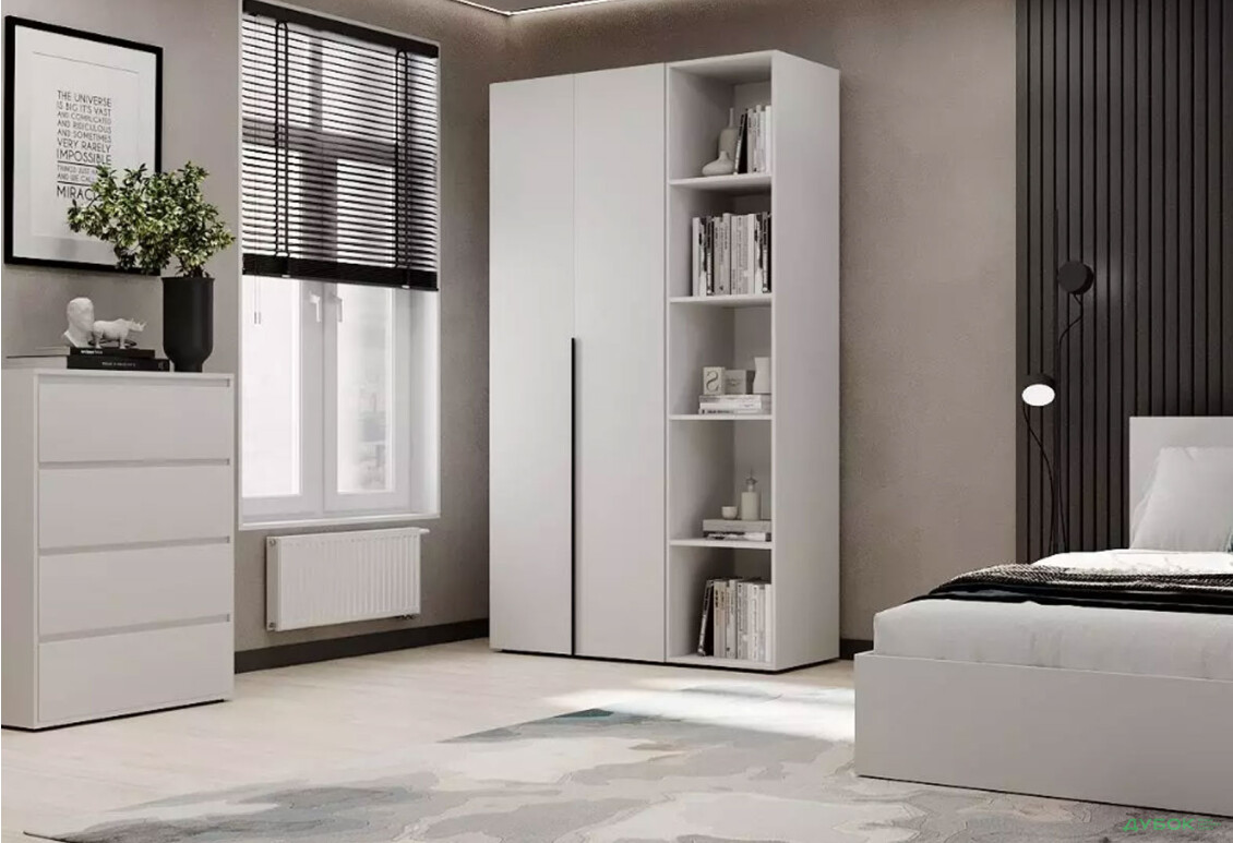 Зображення 2 - Шафа Art In Head Light / Лайт 2-дверна з боковими полицями 120 см, білий діамант