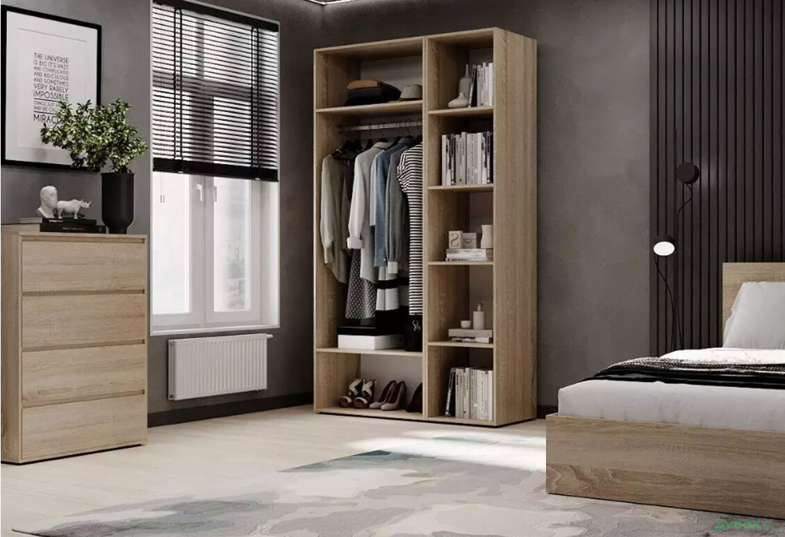 Зображення 3 - Шафа Art In Head Light / Лайт 2-дверна з боковими полицями 120 см, дуб сонома