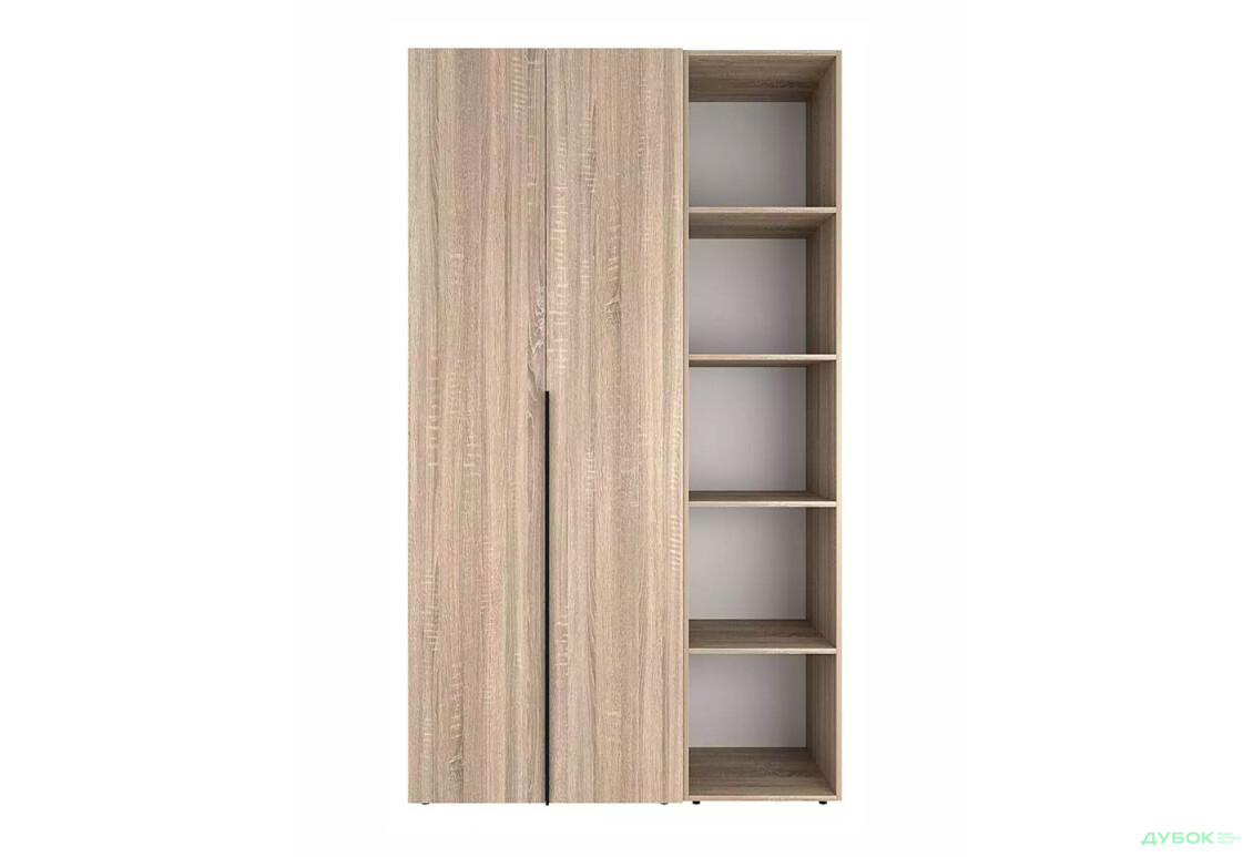 Зображення 4 - Шафа Art In Head Light / Лайт 2-дверна з боковими полицями 120 см, дуб сонома