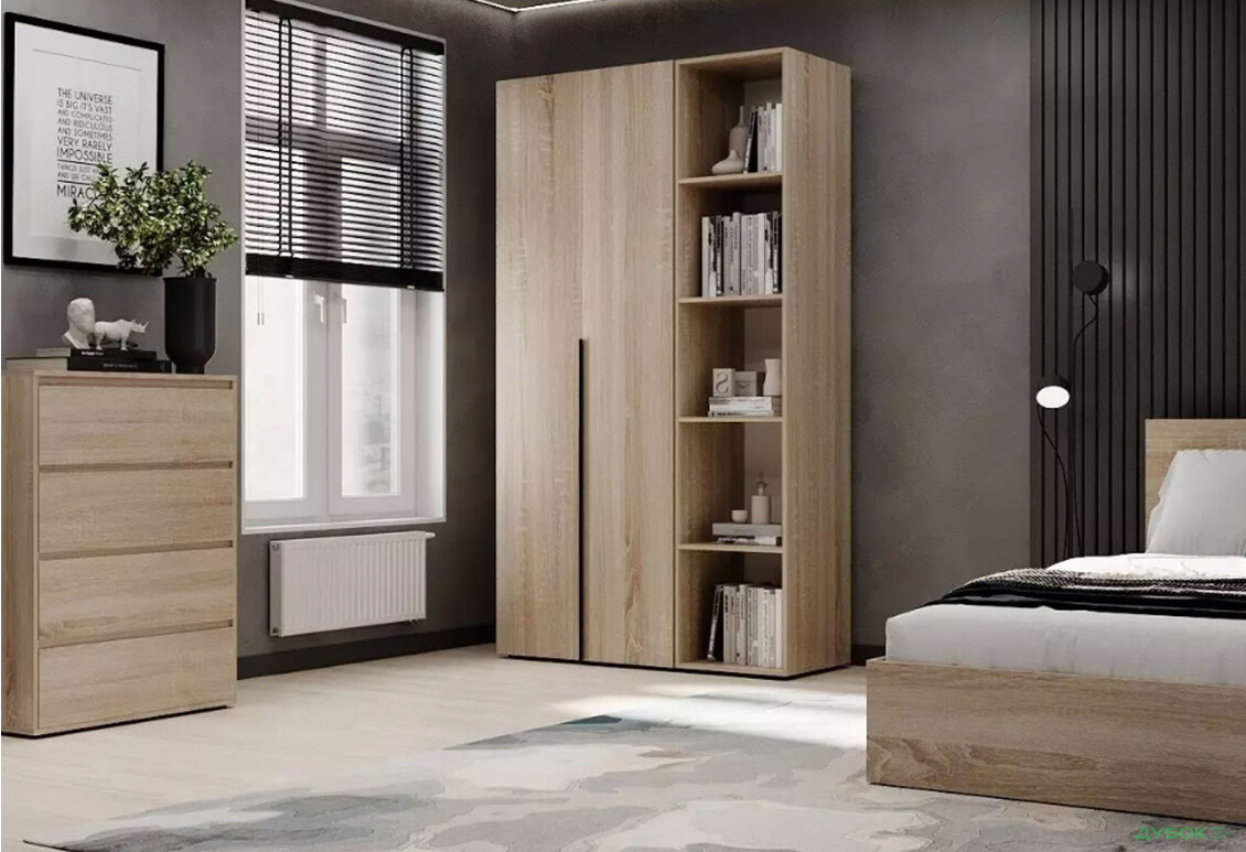 Зображення 2 - Шафа Art In Head Light / Лайт 2-дверна з боковими полицями 120 см, дуб сонома