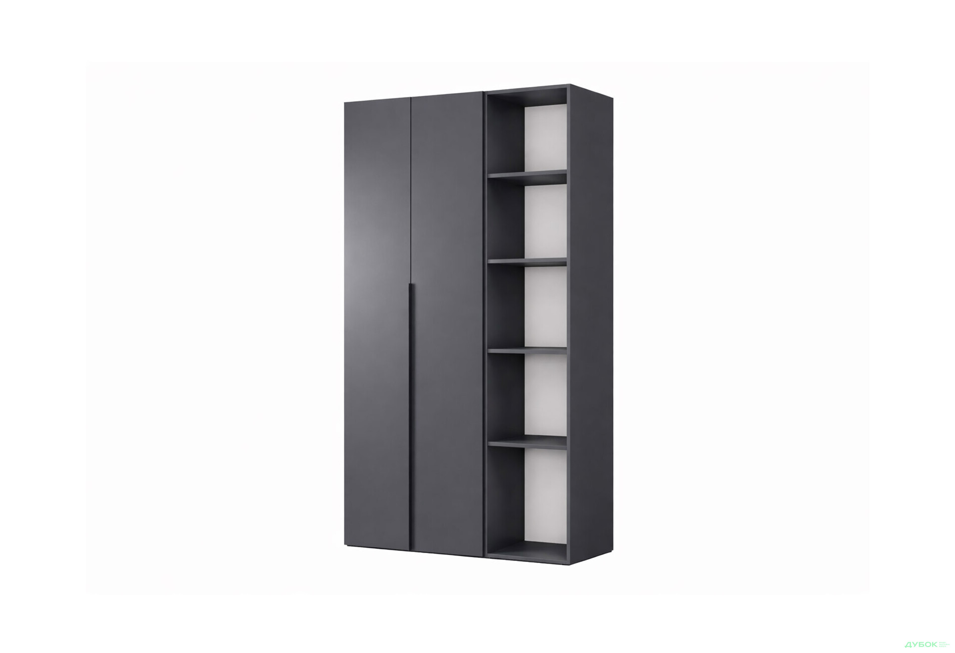 Зображення 1 - Шафа Art In Head Light / Лайт 2-дверна з боковими полицями 120 см, графіт