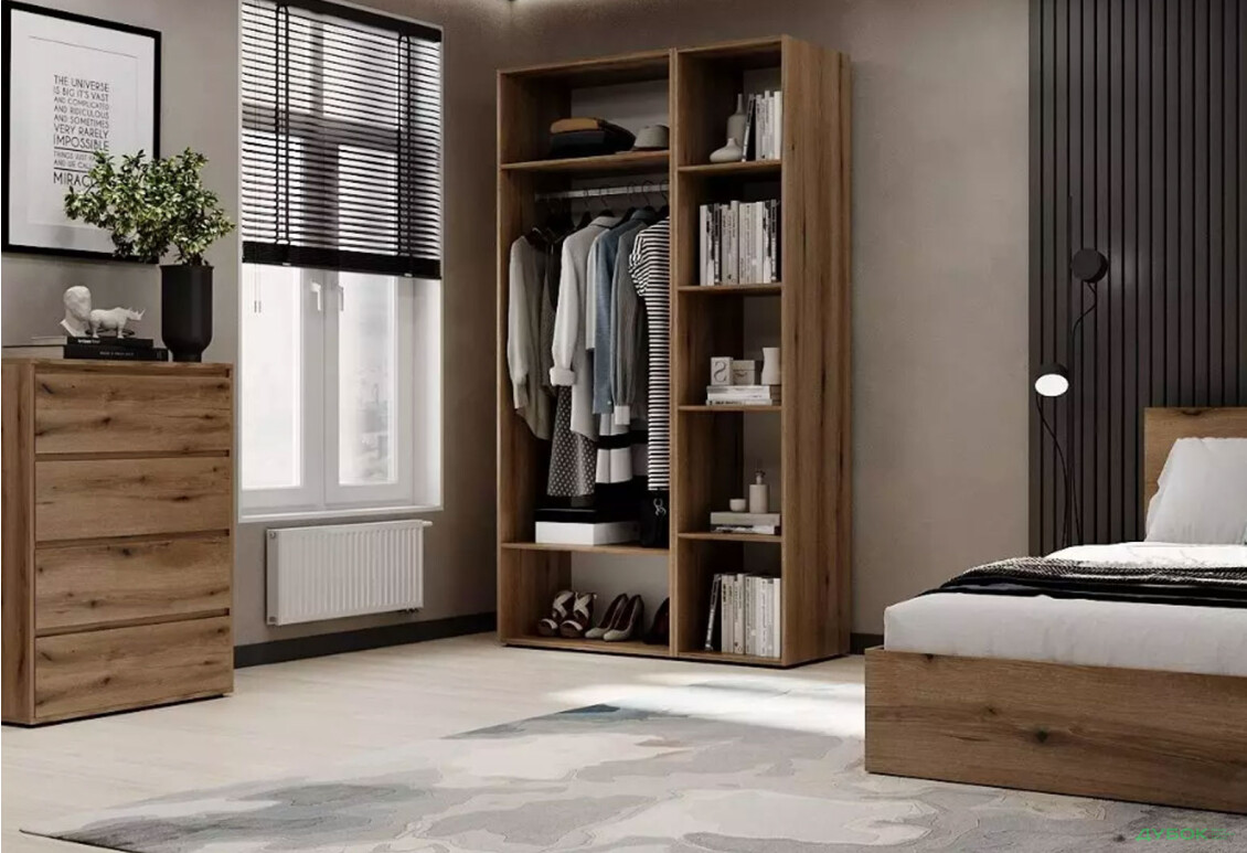 Изображение 3 - Шкаф Art In Head Light / Лайт 2-дверный с боковыми полками 120 см, дуб эвок