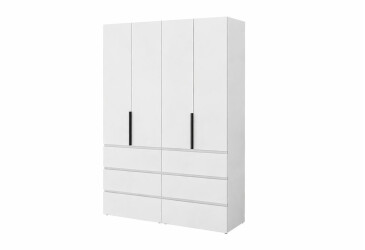 Шкаф Art In Head Light / Лайт 4-дверный с 6 ящиками 160 см, белый бриллиант