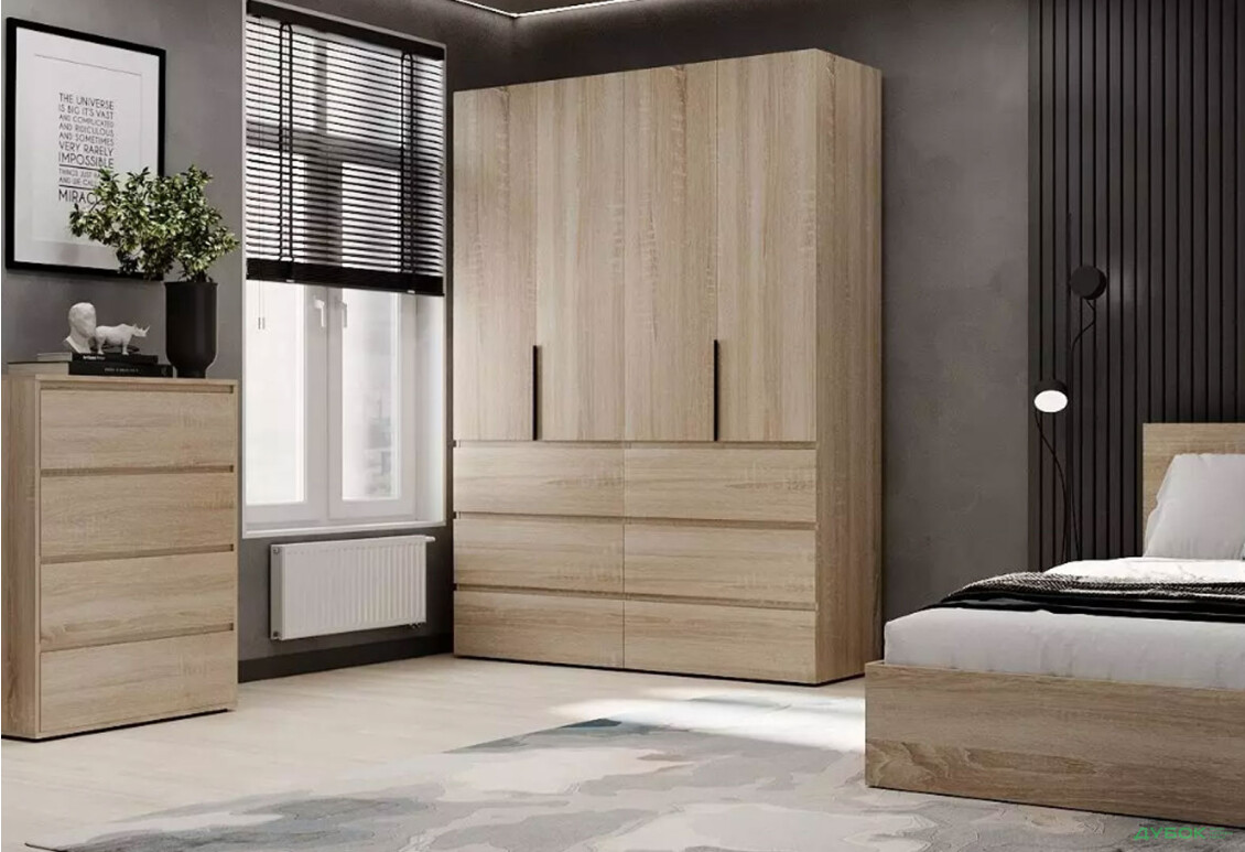 Изображение 2 - Шкаф Art In Head Light / Лайт 4-дверный с 6 ящиками 160 см, дуб сонома