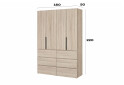 Изображение 6 - Шкаф Art In Head Light / Лайт 4-дверный с 6 ящиками 160 см, дуб сонома