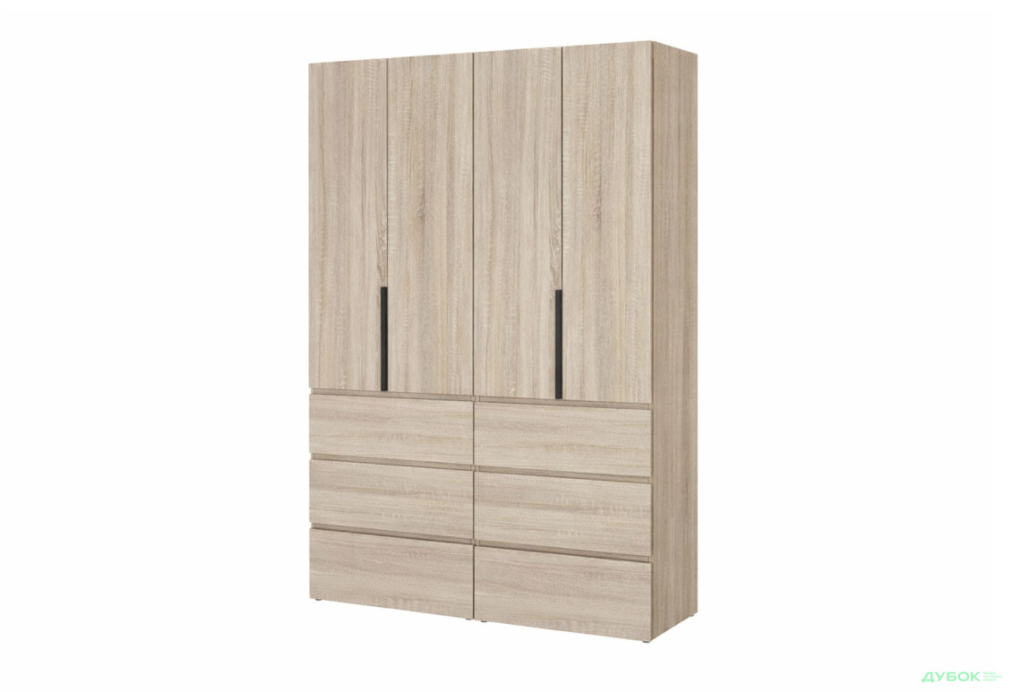Шкаф Art In Head Light / Лайт 4-дверный с 6 ящиками 160 см, дуб сонома