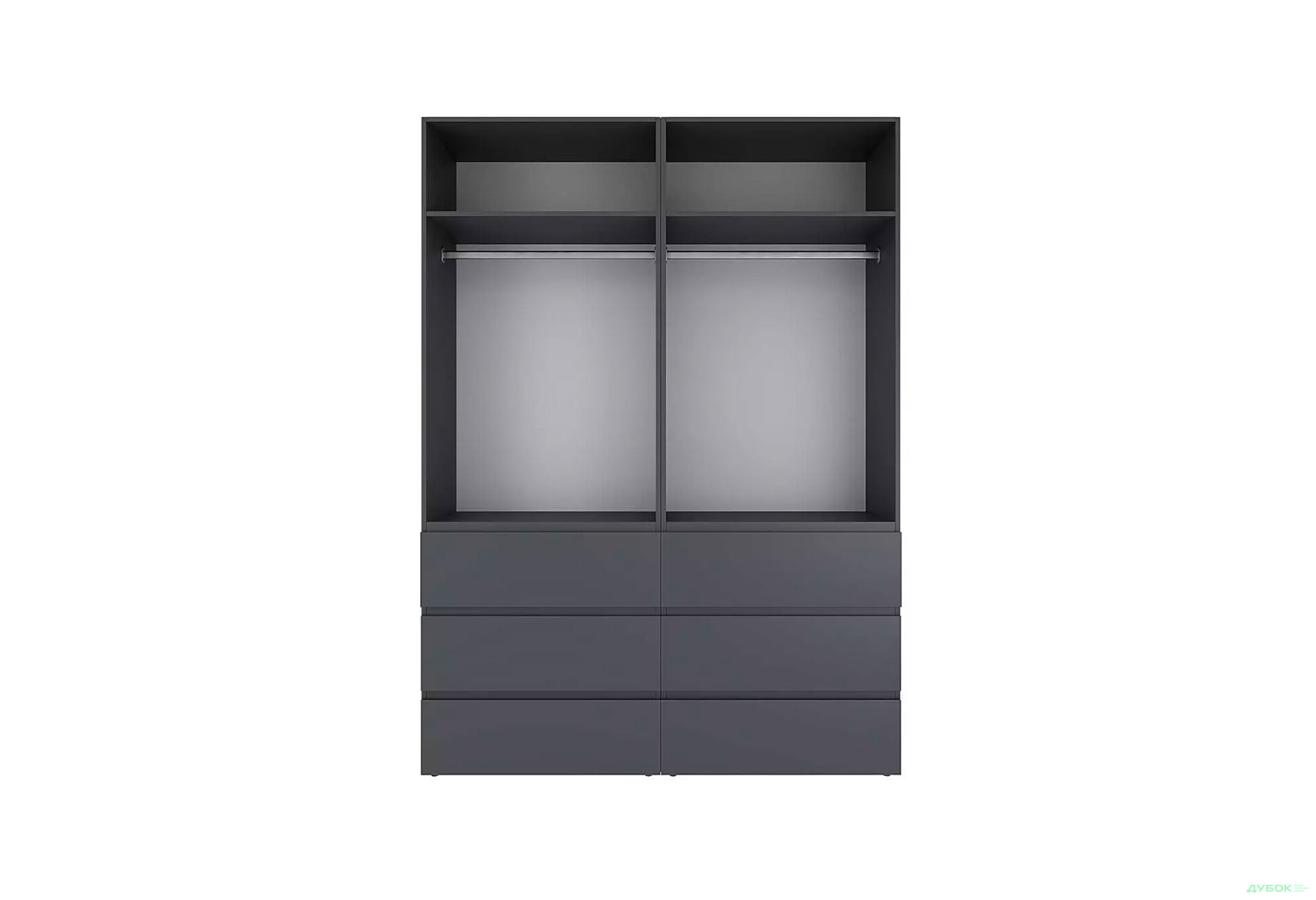 Изображение 5 - Шкаф Art In Head Light / Лайт 4-дверный с 6 ящиками 160 см, графит