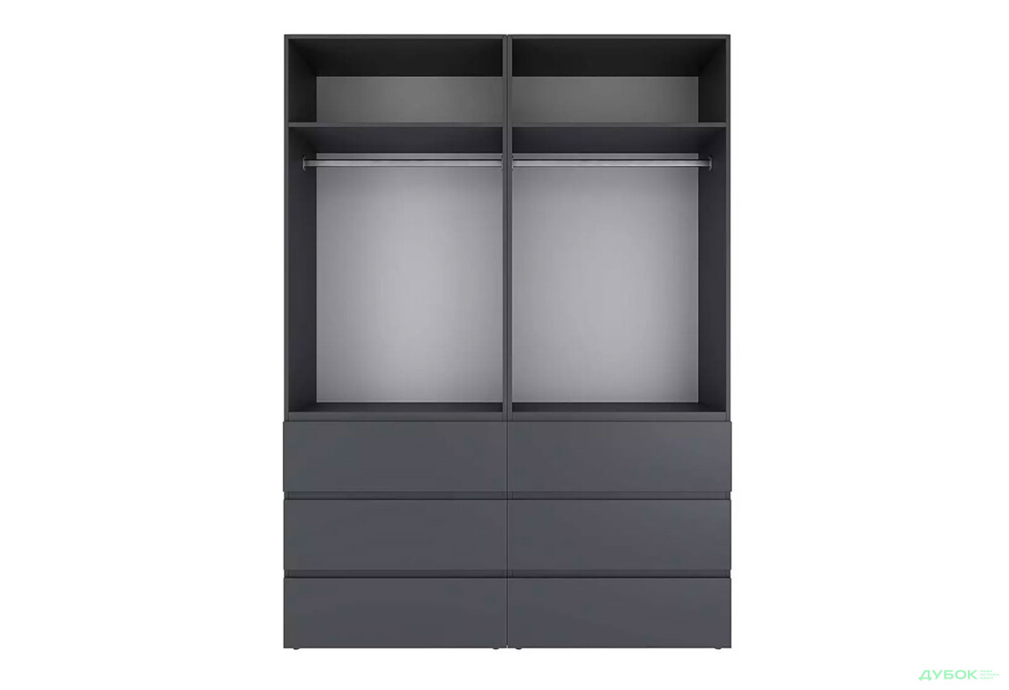 Изображение 5 - Шкаф Art In Head Light / Лайт 4-дверный с 6 ящиками 160 см, графит