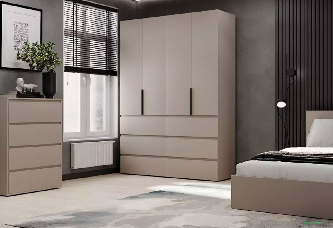 Зображення 2 - Шафа Art In Head Light / Лайт 4-дверна з 6 шухлядами 160 см, кашемір